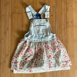 Overall jean floral dress